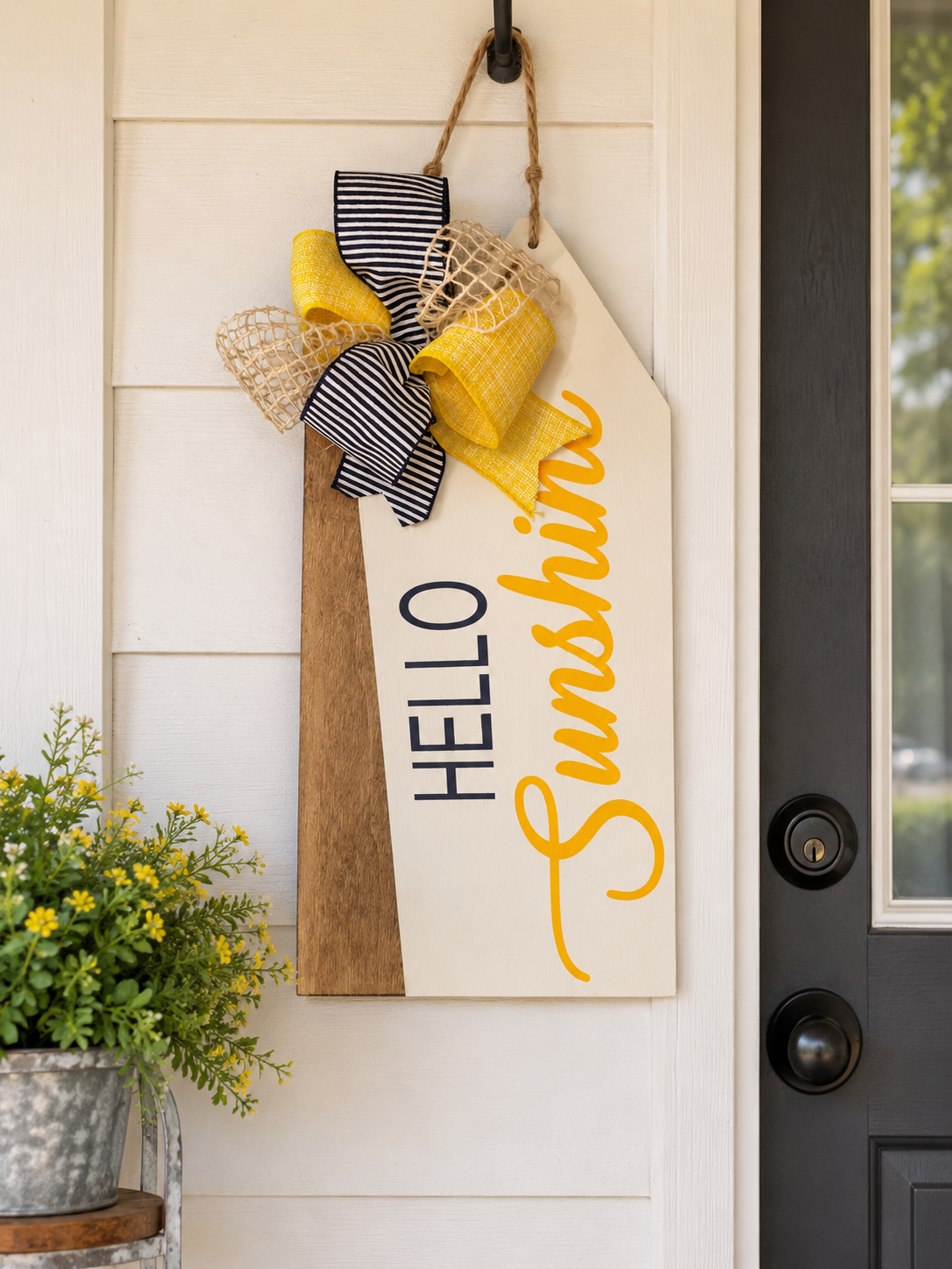 Hello Sunshine Hanging Wood Sign