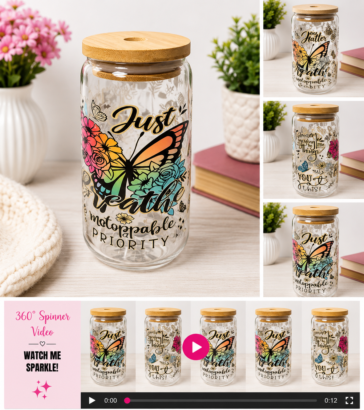 You Matter Butterfly Inspirational 16 oz Tumbler 🦋✨