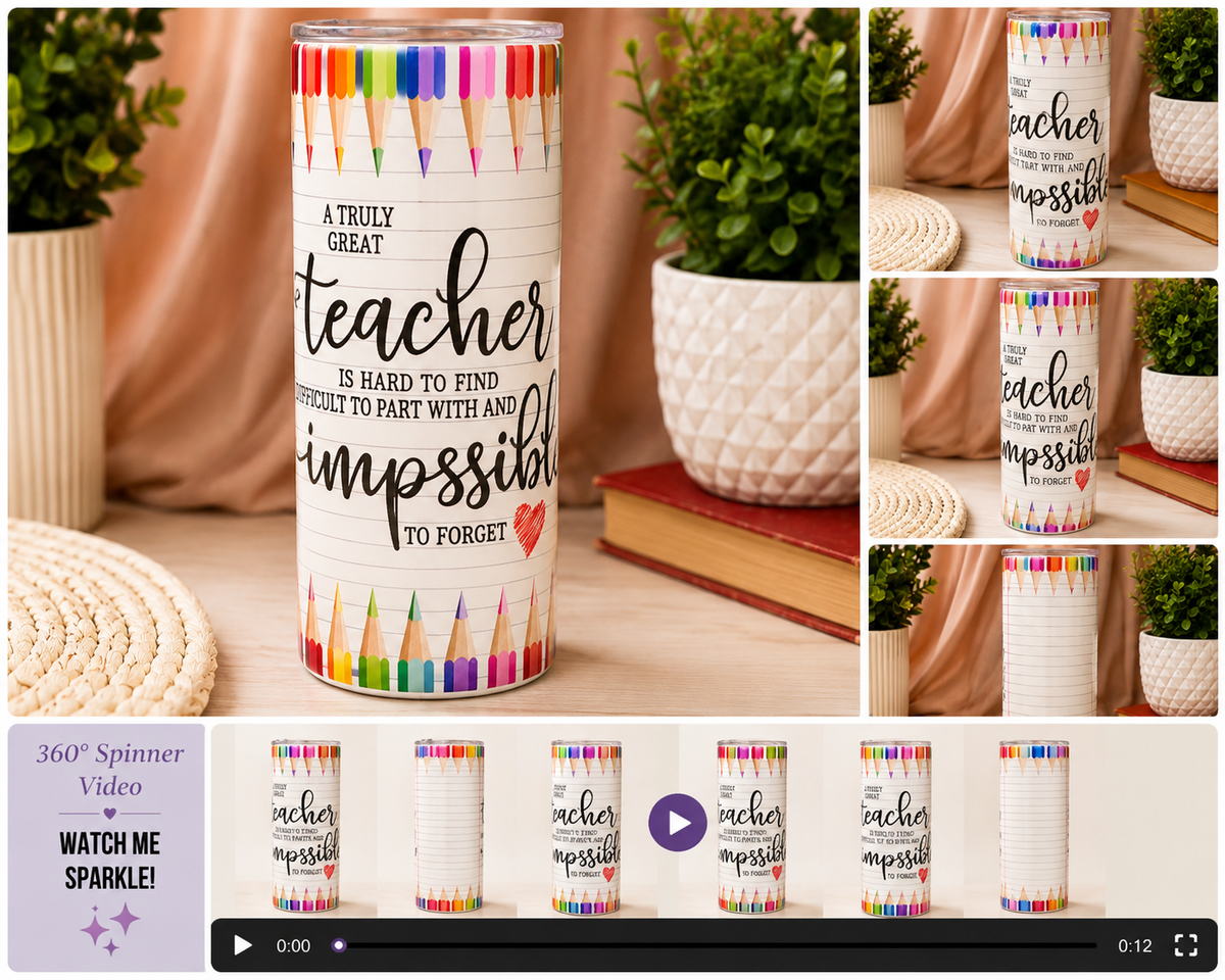 Rainbow Pencil Teacher Tumbler