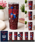 Patriotic American Glitter 40 oz Tumbler✨