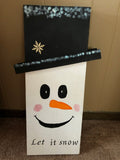 Reversible Handmade Wooden Sign, Snowman and Scarecrow