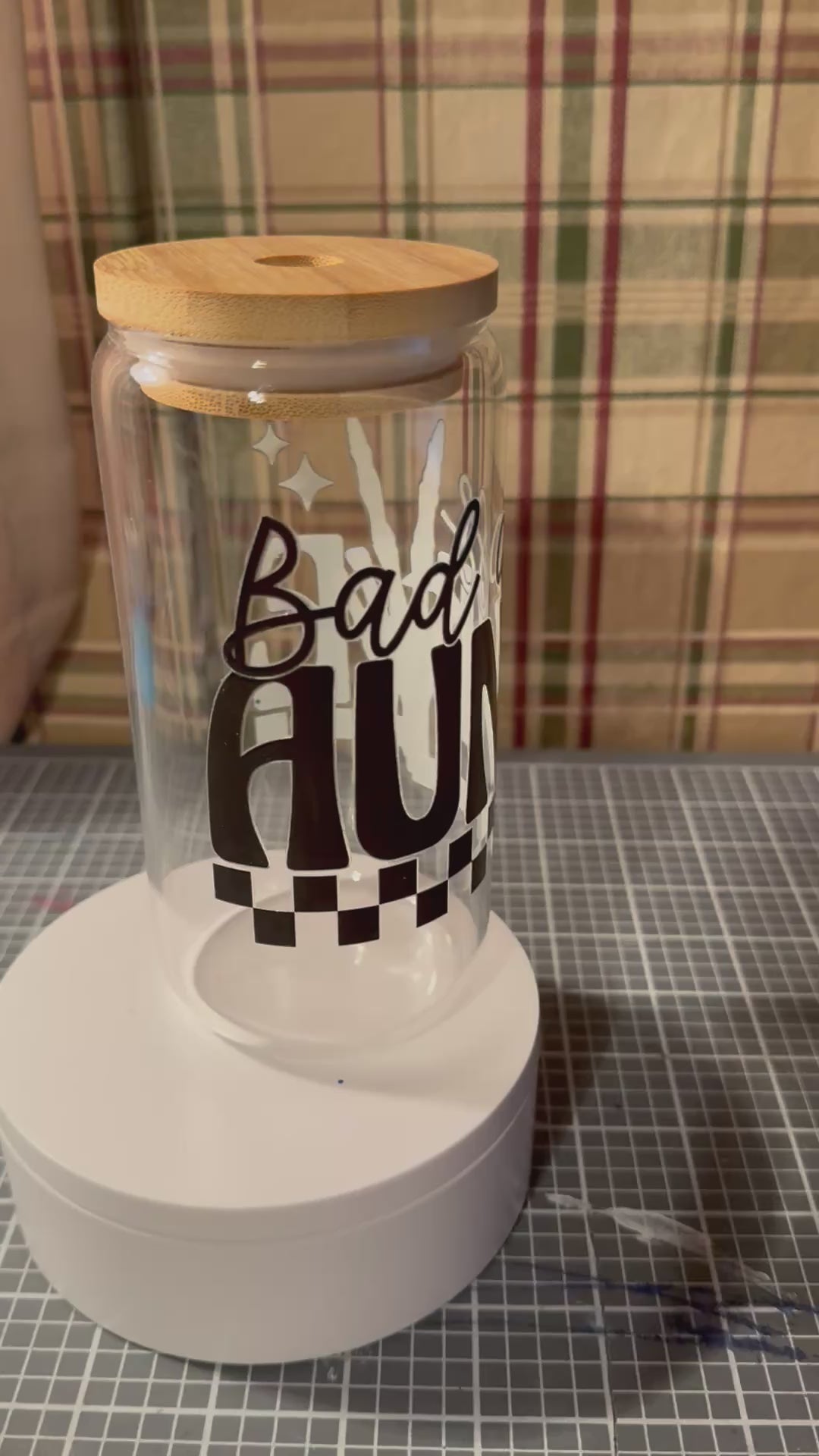 Bad Ass Auntie Glass Tumbler ✨
